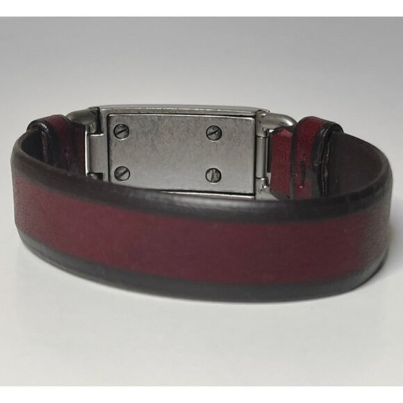 Prada | Red Leather Buckle Bracelet - Picture 2 of 7